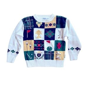 Vintage Kite Strings Embroidered Sweater